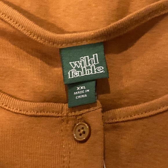 Wild Fable Brown Semi Crop Long Sleeve Cardigan button up - Picture 5 of 6